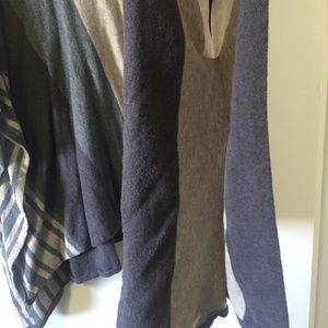 CAbi striped poncho with sleeves